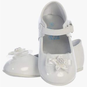 Swea Pea & Lilli Infant Girl White Shoe with Bow Size 3